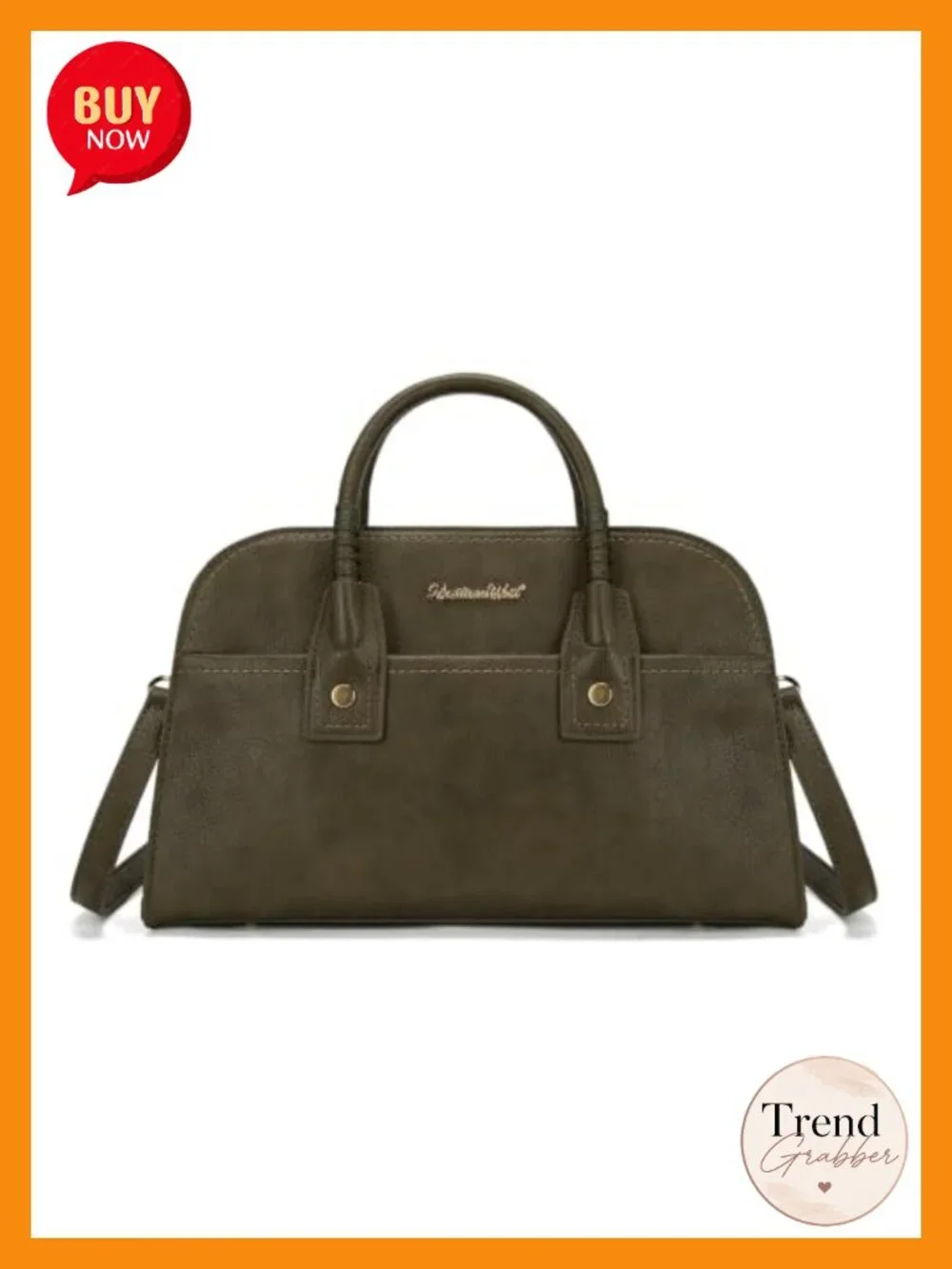Structured Satchel Bag Top Handle Crossbody Purse Faux Leather
